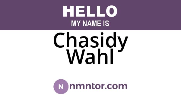 Chasidy Wahl