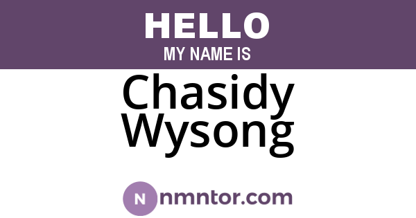 Chasidy Wysong