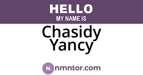 Chasidy Yancy