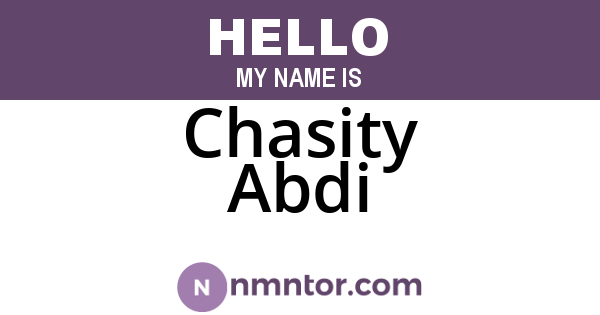 Chasity Abdi