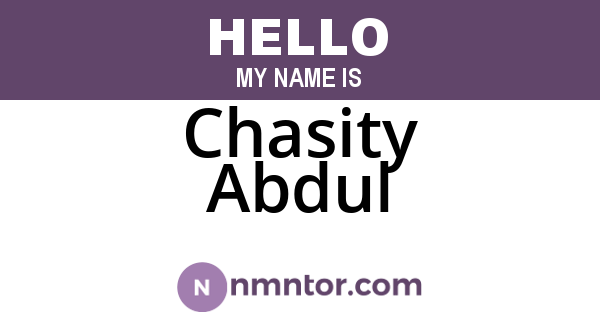 Chasity Abdul