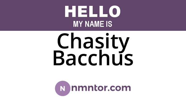 Chasity Bacchus