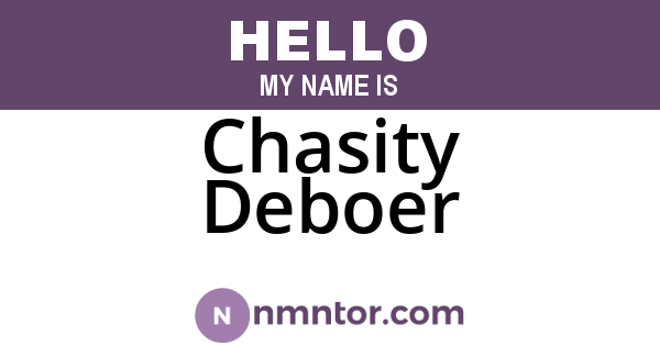 Chasity Deboer