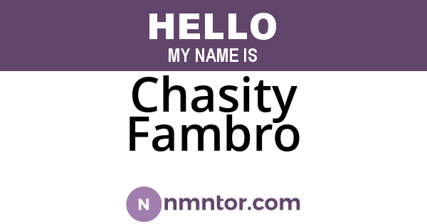 Chasity Fambro