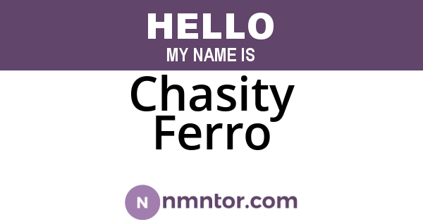 Chasity Ferro