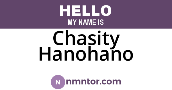 Chasity Hanohano