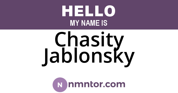 Chasity Jablonsky