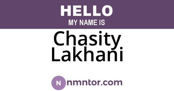 Chasity Lakhani
