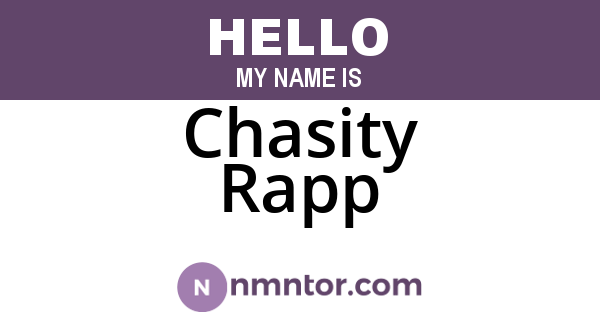 Chasity Rapp