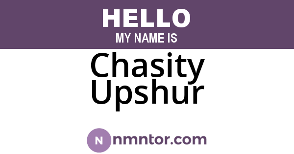 Chasity Upshur