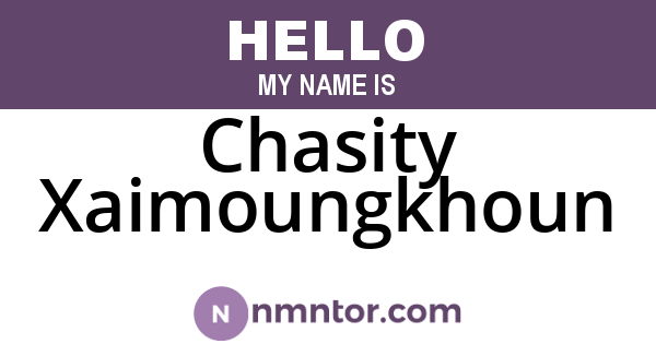 Chasity Xaimoungkhoun