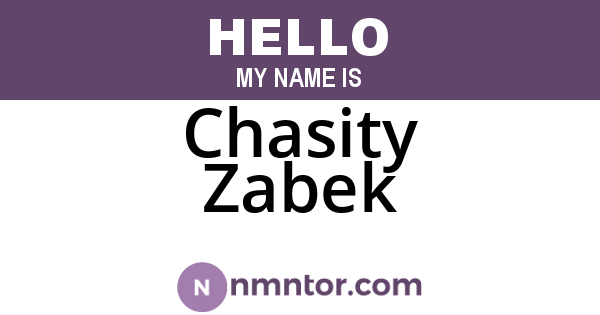 Chasity Zabek