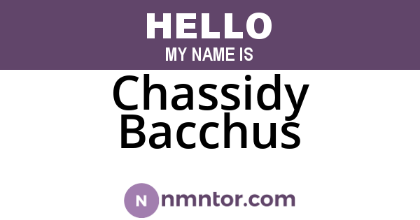 Chassidy Bacchus