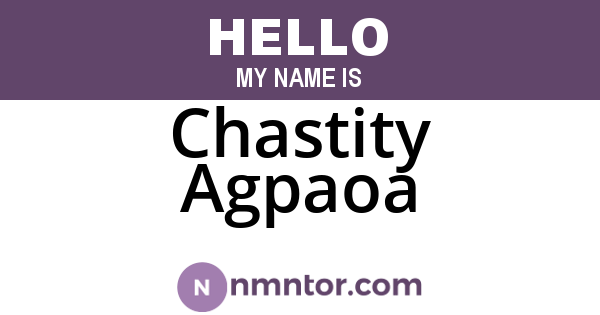 Chastity Agpaoa