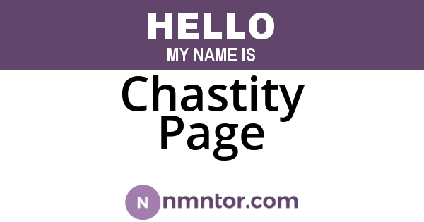 Chastity Page
