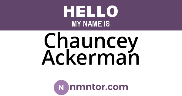 Chauncey Ackerman