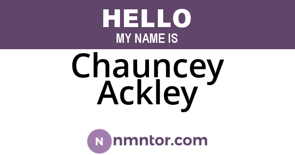 Chauncey Ackley