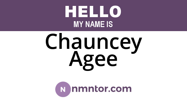 Chauncey Agee