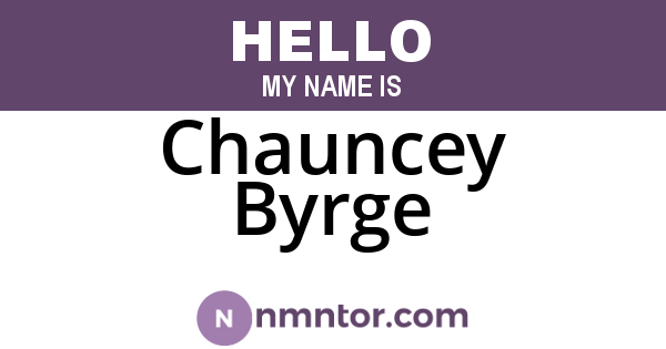Chauncey Byrge