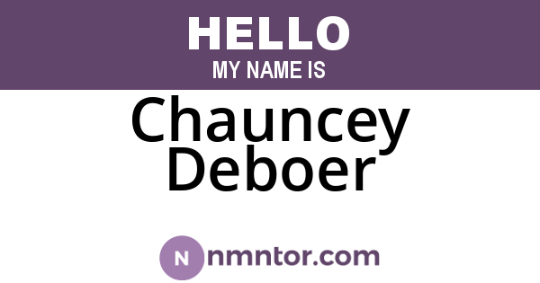 Chauncey Deboer