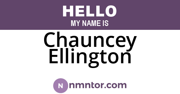 Chauncey Ellington