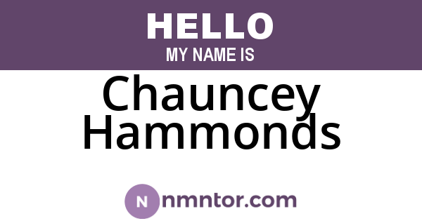 Chauncey Hammonds