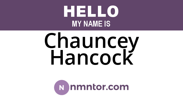 Chauncey Hancock