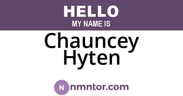 Chauncey Hyten