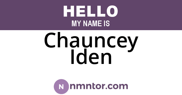 Chauncey Iden
