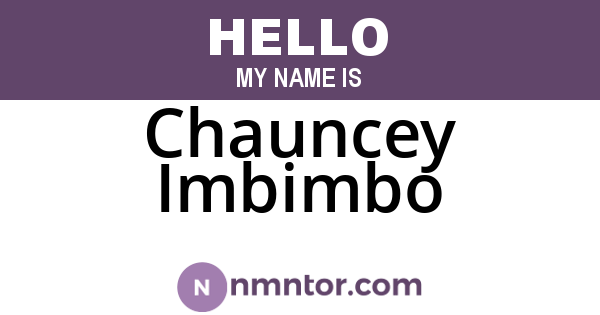Chauncey Imbimbo
