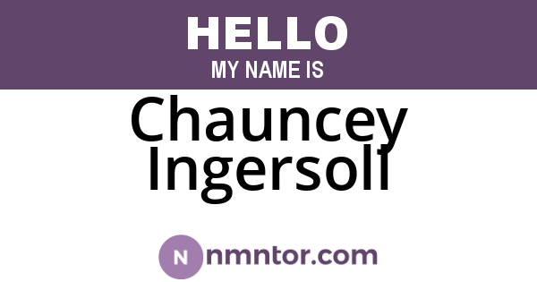 Chauncey Ingersoll