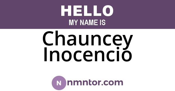 Chauncey Inocencio