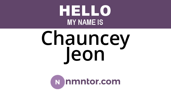 Chauncey Jeon