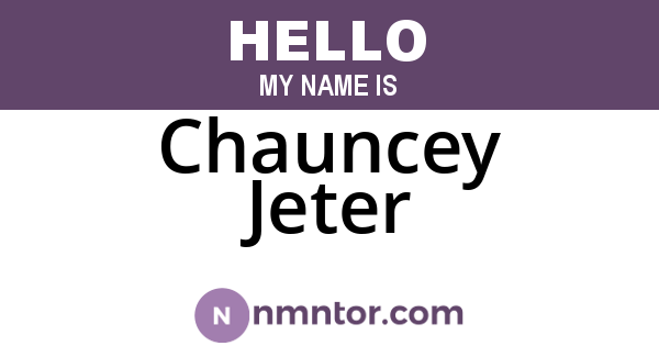 Chauncey Jeter