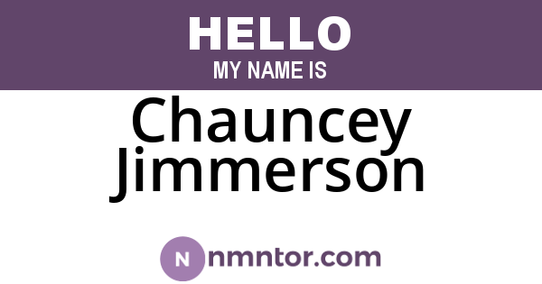 Chauncey Jimmerson