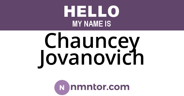 Chauncey Jovanovich