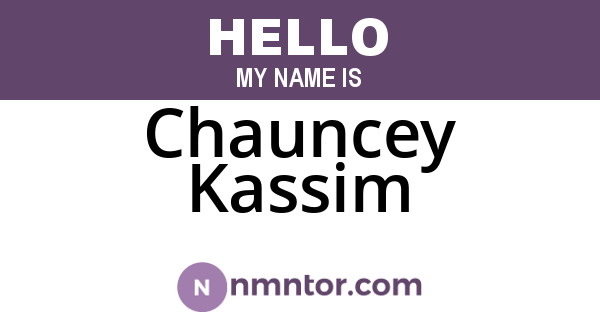 Chauncey Kassim