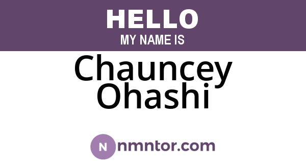 Chauncey Ohashi