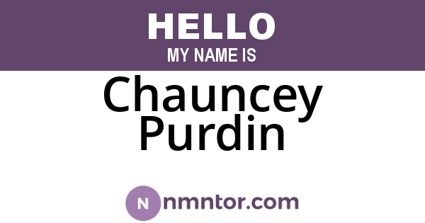 Chauncey Purdin