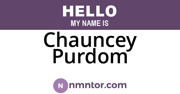 Chauncey Purdom