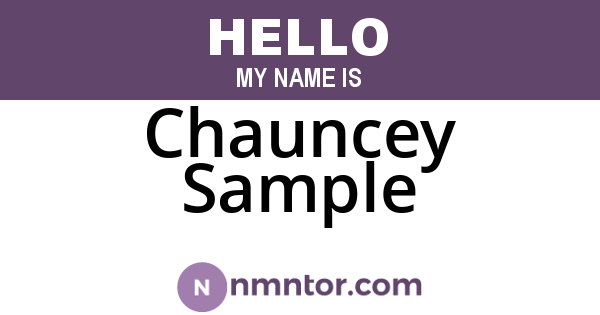Chauncey Sample