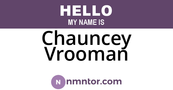 Chauncey Vrooman