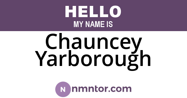 Chauncey Yarborough