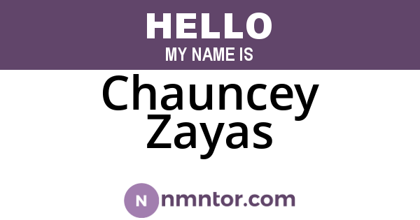 Chauncey Zayas