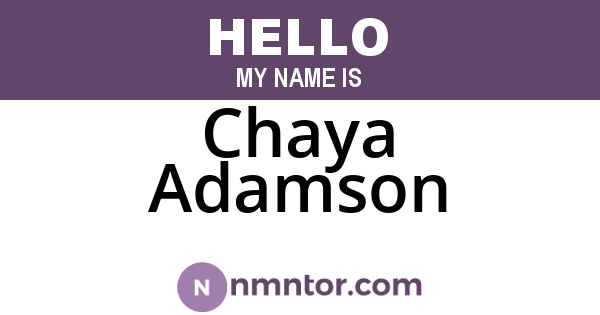 Chaya Adamson