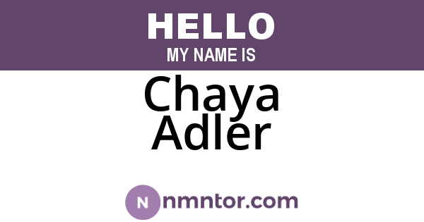 Chaya Adler