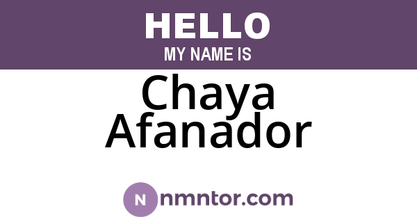 Chaya Afanador