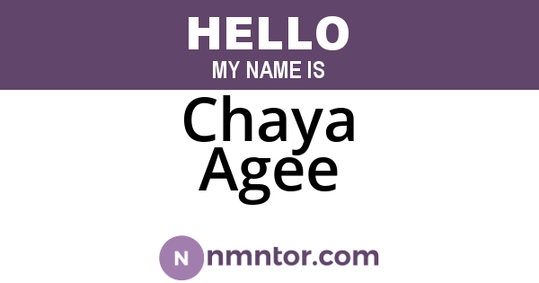 Chaya Agee