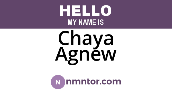 Chaya Agnew