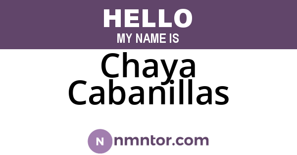 Chaya Cabanillas